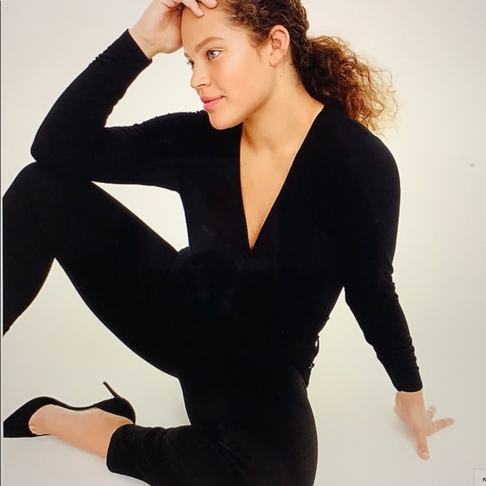 NWT J Crew 365 Black Long Sleeve Body Suit